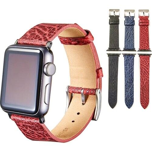 New Cracked texture top layer cowhide leather watch band is suitable for apple watch band 5 6 UTHAI A77