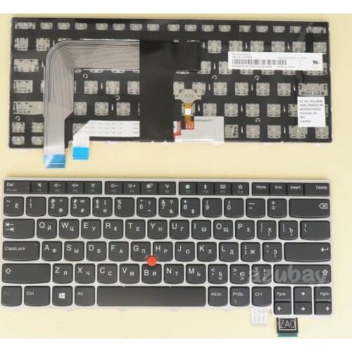 Russian Keyboard for Lenovo Thinkpad T470S T460S, 13 Gen 1, 13 Gen 2, 01ER810 01ER851 01EN787 01EN828, No Backlit, Silver Frame