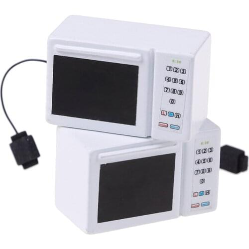 1:12 White Kitchenware Cookware Set for Dolls House Miniature Model(Microwave oven) Home Kitchen Furniture Toys