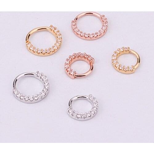 Small Size 1Piece Surgical Steel Hinge Rings Pierced Piercing Nose Ear Cartilage Helix Piercing Clicker Rings Body Jewelry