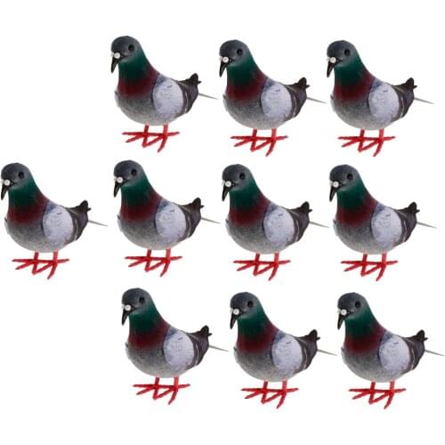 10PCS Fake Artificial Feather Foam Doves Birds Wedding Decor Venue Ornaments