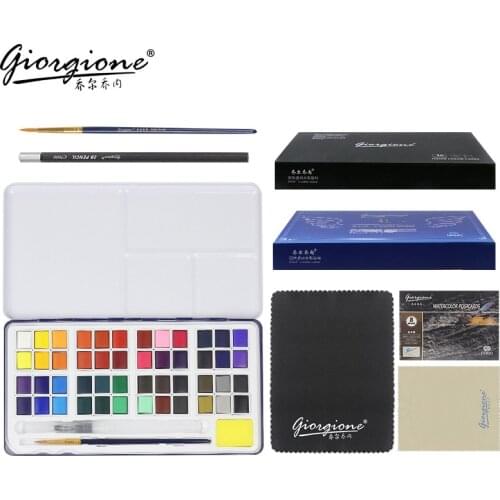 18/24/36/48Colors Solid Watercolor Paint Set Metal Box Watercolor Painting Pigment For Drawing With Paint Brush Art Supplies
