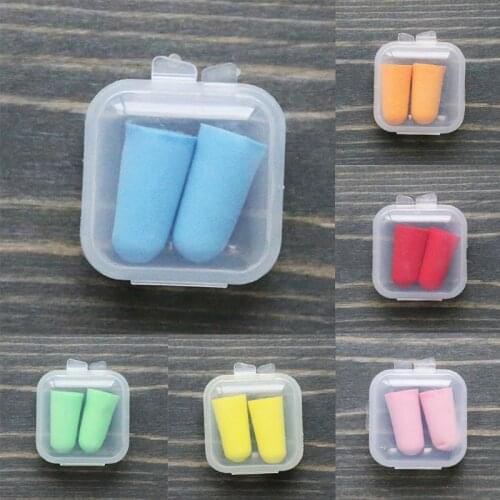 2Pcs/Pair Soft Foam Ear Plugs Tapered Travel Sleep Noise Cancelling Hearing Protection Sponge Candy Color Earbuds Reusable With