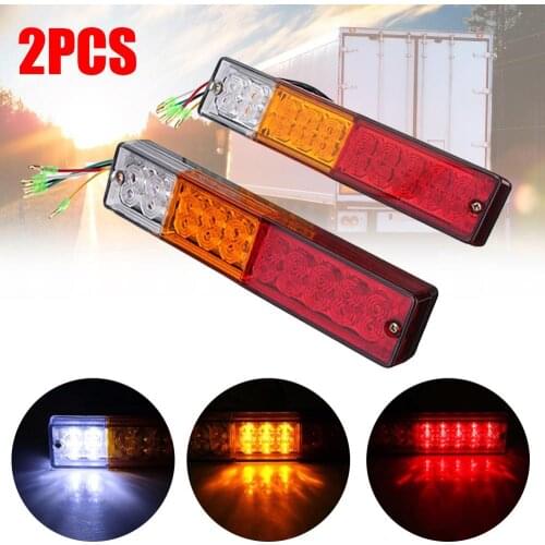 2Pcs 12/24V 20 LED Tail Brake Lights Indicator Taillight for Truck Yacht ATV Trailer Waterproof Turn Signal Stop Light Side Lamp