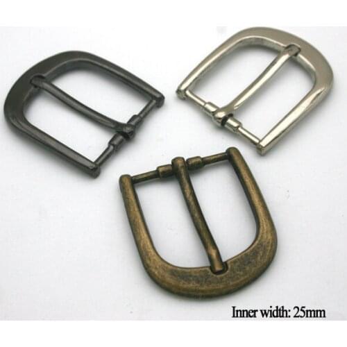 20pcs Metal Buckle hook buckle clip 25mm simple zinc alloy metal buckle with pin shiny nickle black bronze belt bucke BK-071