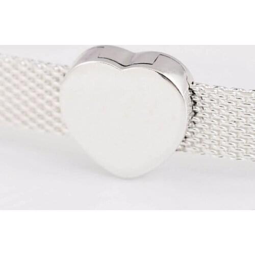 Authentic S925 Silver Reflexions Heart Clip Stopper Charms fit Lady Bracelet Bangle For Women DIY Jewelry Making