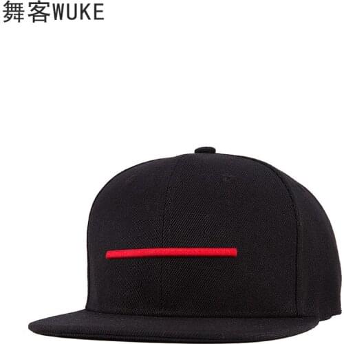 Hot Sale Flat Brimmed Cap Autumn and Winter New Fashion Mens Hat Red Embroidery Horizontal Bar Baseball Cap