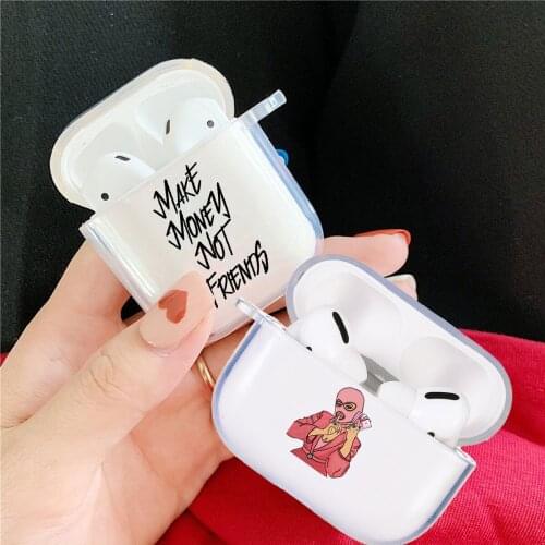 MAKE MONEY Not Friends Kash Afro Black Girl Silicone Case For AirPods 2 1 Pro Soft TPU Wireless Bluetooth Earphone Box Cover
