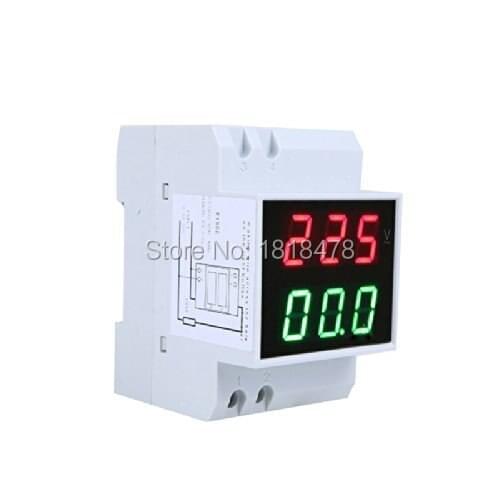 Andoer Digital Din-Rail LED Voltage Ammeter Current Meter Voltmeter AC80-300V 0.2-99.9A Dual Display