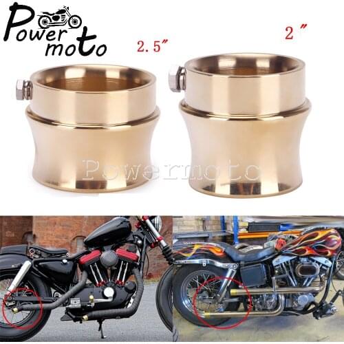 For Harley Chopper Bobber Cafe Racer BSA Sportster Big Twin xs650 2.25"/2.5" Motorcycle Brass Exhaust Muffler Pipe Exhaust Tips