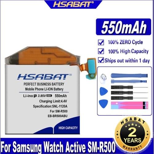 HSABAT EB-BR500ABU 400mAh Battery for Samsung Galaxy Watch Active SM-R500 Batteries