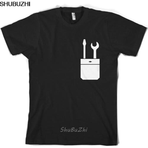Tools In Pocket - Mens T-Shirt - Builder - DIY - Plumber - Cartoon t shirt men Unisex New Fashion tshirt Loose sbz3163