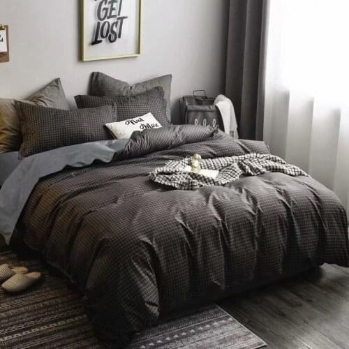 Classic bedding set AB side Solid color bed duvet cover sets bed linens Queen bed set Home textile bedclothes 3-piece set