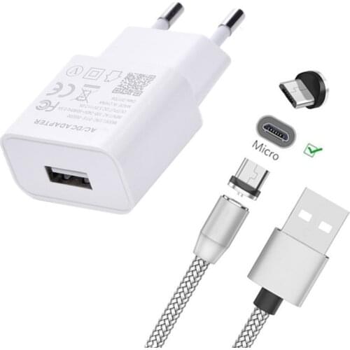 EU Fast USB Charger Magnetic Micro USB Magnet Charge Cable For Samsung J7 A10 Huawei Y5 Honor 8A 7A Redmi 4X Note 5 6 Pro Phone