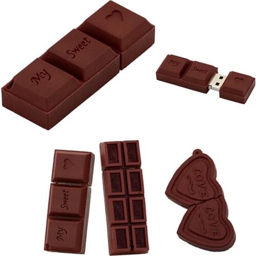 Lovely Silicone Chocolate USB Flash Drive 32GB love Sweet Pendrive memory stick 256GB 128 32 64 8 16 4 gb Pen Drive USB2.0 gift