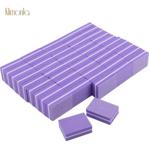 100pcs/lot Purple Mini Square Nail Sanding Sponge File Nail Buffing Polishing Blocks Manicure Accessories Tools For Salon
