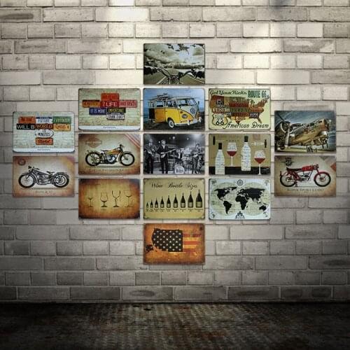 New Retro nostalgic iron painting personality wall decoration cafe bar shop decoration painting wrought iron wall decoration