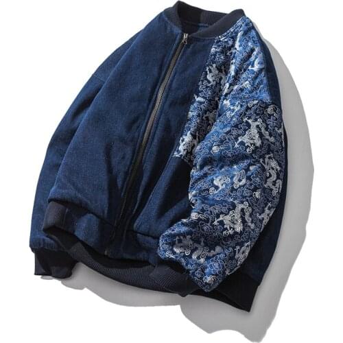 2020 new Japanese and Korean style winter coat mens casual coat mens loose warm zipper coat mens clothing