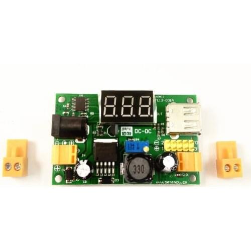 New LM2596 DC 4.5~40 to 1.25-37V Adjustable Step-Down Power Module + LED Voltmeter + USB port +2.54mm needle easy use BTE13-001