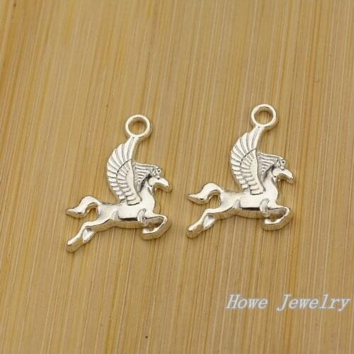 Wholesale 90 PCS Vintage Charms Pegasus Pendant Bright silver Fit Bracelets Necklace DIY Metal Jewelry Making JC-720