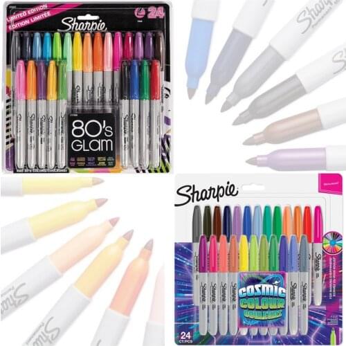 Sharpie Cosmic/80 Glam Permanent Markers Fine Point Pens Colour Waterproof Paint Marker for Metal Tires Wood Clothing Ceramics