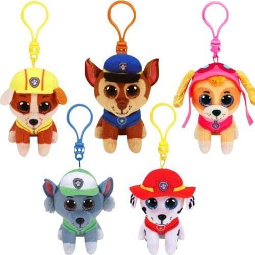 Ty Big Eye Beanie Animals Dog Plush Toy Marshall Rubble Skye Cute Animal Plush Keychain Pendant Toy Children Gift 10CM