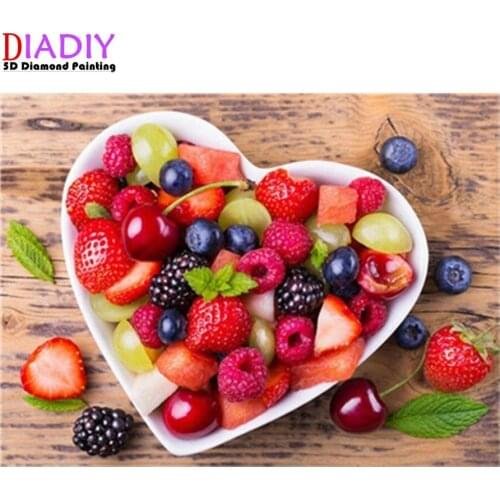 Full Square Diamond Painting Fruit 5D Diy Diamond Embroidery Grape Kitchen Home Decoration Picture Mosaic Rhinestone