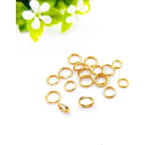 50Pcs/Bag 316 Stainless Steel Stainless Steel Plating Gold Horse Margin Margin Circle Double Lap Times DIY Small Key Parts