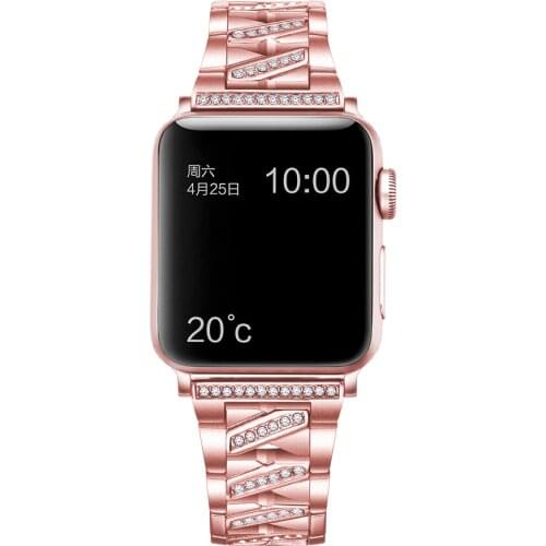 Alloy metal diamond Watchband for apple watch 6 band 44mm 40mm iwatch 42mm 38mm series 6 5 4 3 2 1 SE accessories Bracelet strap