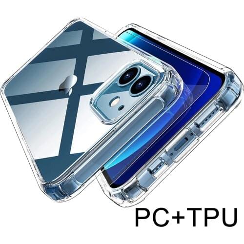 Luxury Clear Soft Case For iPhone 11 12 Pro MAX XR XSMax XS X Hybrid Hard PC Back Cover Case For iPhone SE2020 7 8 6s 6 Plus