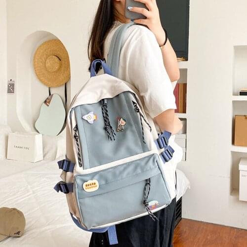 Waterproof Oxford Cloth Women Backpack Female Large Capacity Buckle Backpack Unisex Schoolbag Laptop Backpacks Travel Mochila