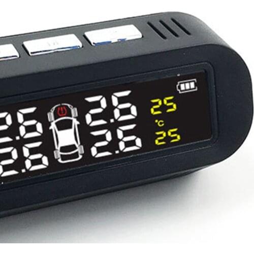 Solar Car Tire Pressure Monitor Tyre Monitoring System External TPMS 0-6.8 Bar