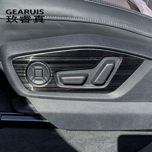 Car Styling Door Seat Adjustment Buttons Panel Sticker and decals Cover Trim For Audi Q7 2018-2020 Auto Interior Accessories