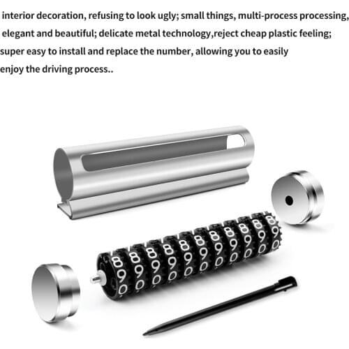 Universal Car Temporary Parking Card Rotate Phone Number Plate Aluminum Stickers Park Stop in Car-styling Goods Auto Accessories