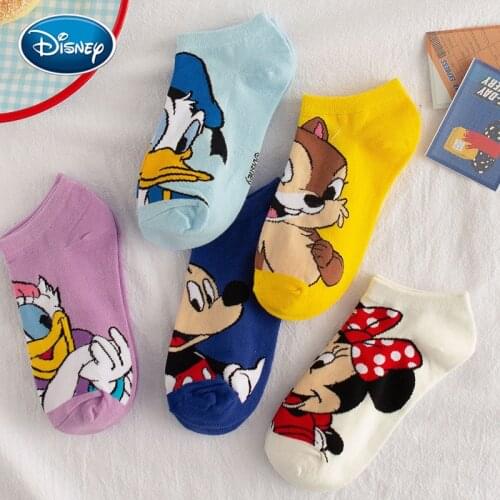 Disney Women Boat socks Korean cute cartoon sweet cotton socks spring and summer wild Mickey short socks children