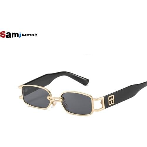 Samjune Rectangle Sunglasses Women Fashion Steampunk Diamond Sun Glasses Crystal Vintage Shades Eyeglasses UV400