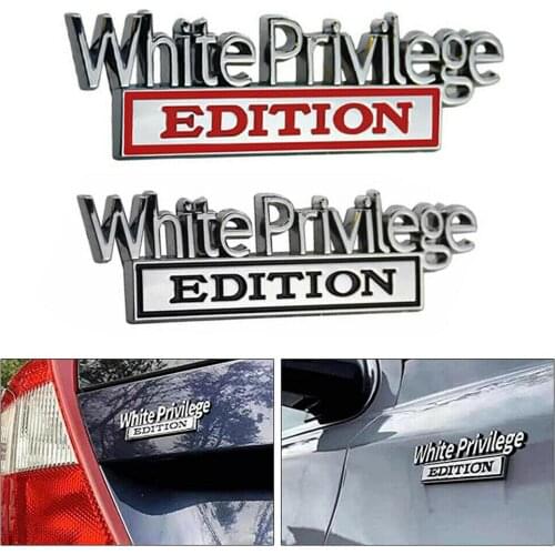 100pcs White Privilege Edition Car Truck 3D Letter Fender Emblem Badge Sticker Decal