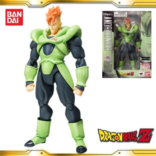 14cm Original BANDAI Dragon Ball SHF ANDROID 16 Action PVC Collection Model Toy Anime Figure Toys For Kids