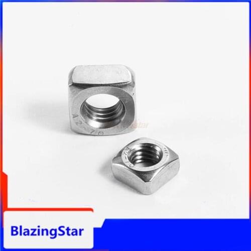 2/50pcs High Quality M3 M4 M5 M6 M8 M10 M12 DIN557 GB39 304 A2-70 Stainless Steel Metric Threaded Square Nut Foursquare Quadrate