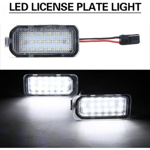 2pcs 12V 0.3A 1.8W 3528 SMD LED Car Licence Number Plate Light White Lamp For Ford Focus MK FIESTA S-MAX For Jaguar XJ XF Parts