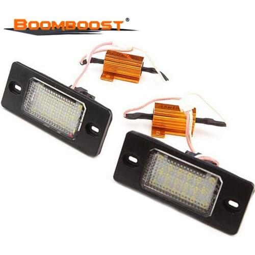 2PCS For Porsche Cayenne SMD3528 18Leds License Plate Lights Number Plate Light For VW Touareg/Passat/Golf 5 5D touring