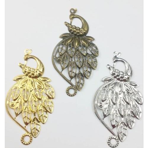 20pcs37x71mm Filigree flower Phoenix Wraps Metal Charms For Embellishment Scrapbook DIY Jewelry Metal Craft Wraps