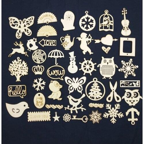 10Pcs 1-9cm Natural Wood Crafts Scrapbook DIY Book Corner Flower Lace Pattern Wooden Ornaments Handmade Album Corners