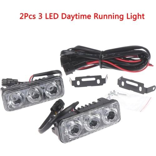 2x 3 Led White High Power Automobile Daytime Running Lamp Fog Lamp General 12v 6000k ~ 7000k General Purpose Suitable For All C