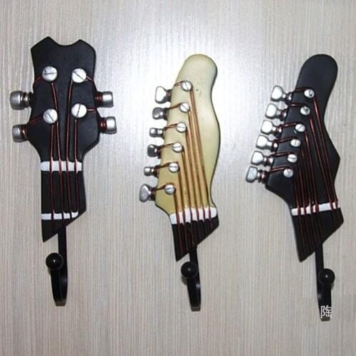 3pcs Resin hook guitar coat hooks resin Wall Mounted hooks Vintage Style Iron Hook