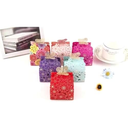 30 pieces/batch petal butterfly candy box gift candy box wedding gift party snack box