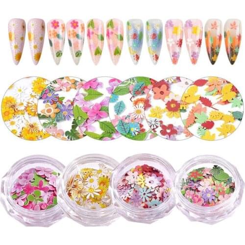 50Pcs/Box Nail Decorations DIY Little Daisy Dried Flower Glitter Sequins Wood Pulp Flakes Nail Art Resin Jewelry Fillings Access