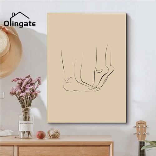 Abstract Fine Line Wall Art Couple Love Poster Prints Romantic Canvas Painting Minimalist Picture for Bedroom Home Decoration