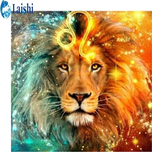 3D Diy Abstract lion Diamond Painting Full round drill Diamond Embroidery Cross stitch Rhinestone Picture Mosaic Home Decoration