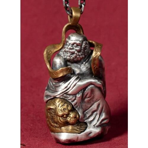 999 Sterling Silver Bodhisattva Buddha handmade amulet Pendant charm jewelry men women jewelry gift A5835
